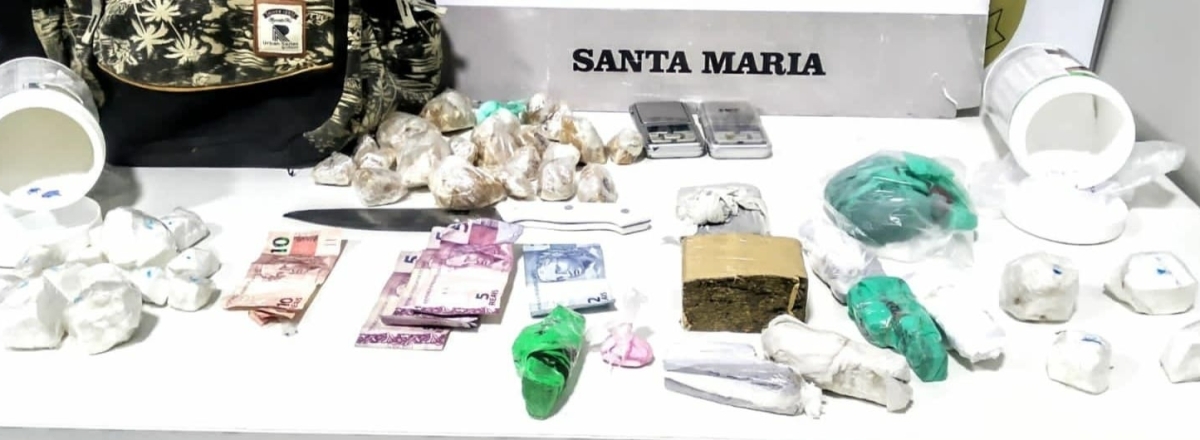 Trio é preso com mais de 2kg de droga, ecstasy e moto roubada em Santa Maria