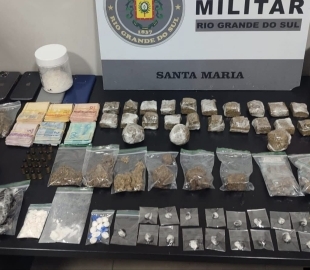 Jovem é preso com drogas e munições em apartamento no bairro Nossa Senhora de Lourdes